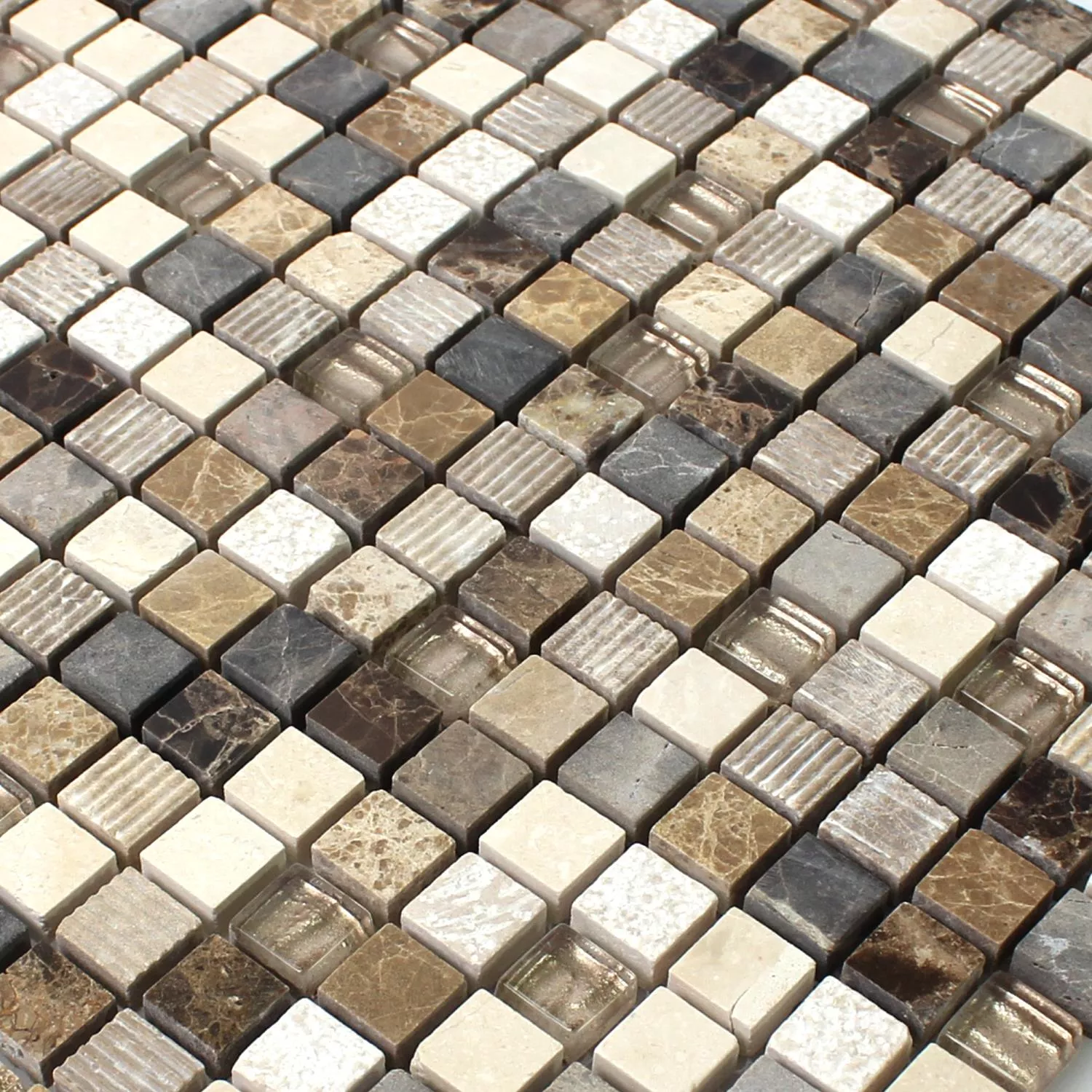 Sample Mosaic Tiles Glass Natural Stone Sonara Caramel Mix