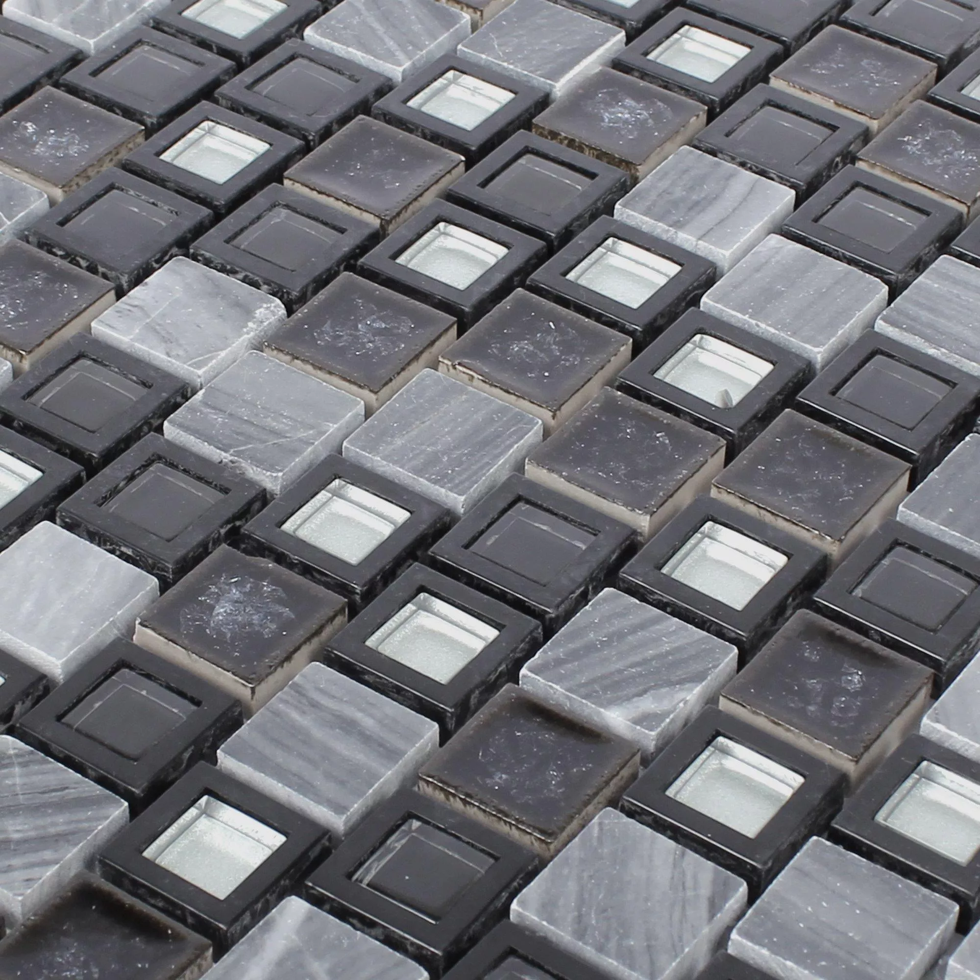 Sample Mosaic Tiles Mosel Black Grey