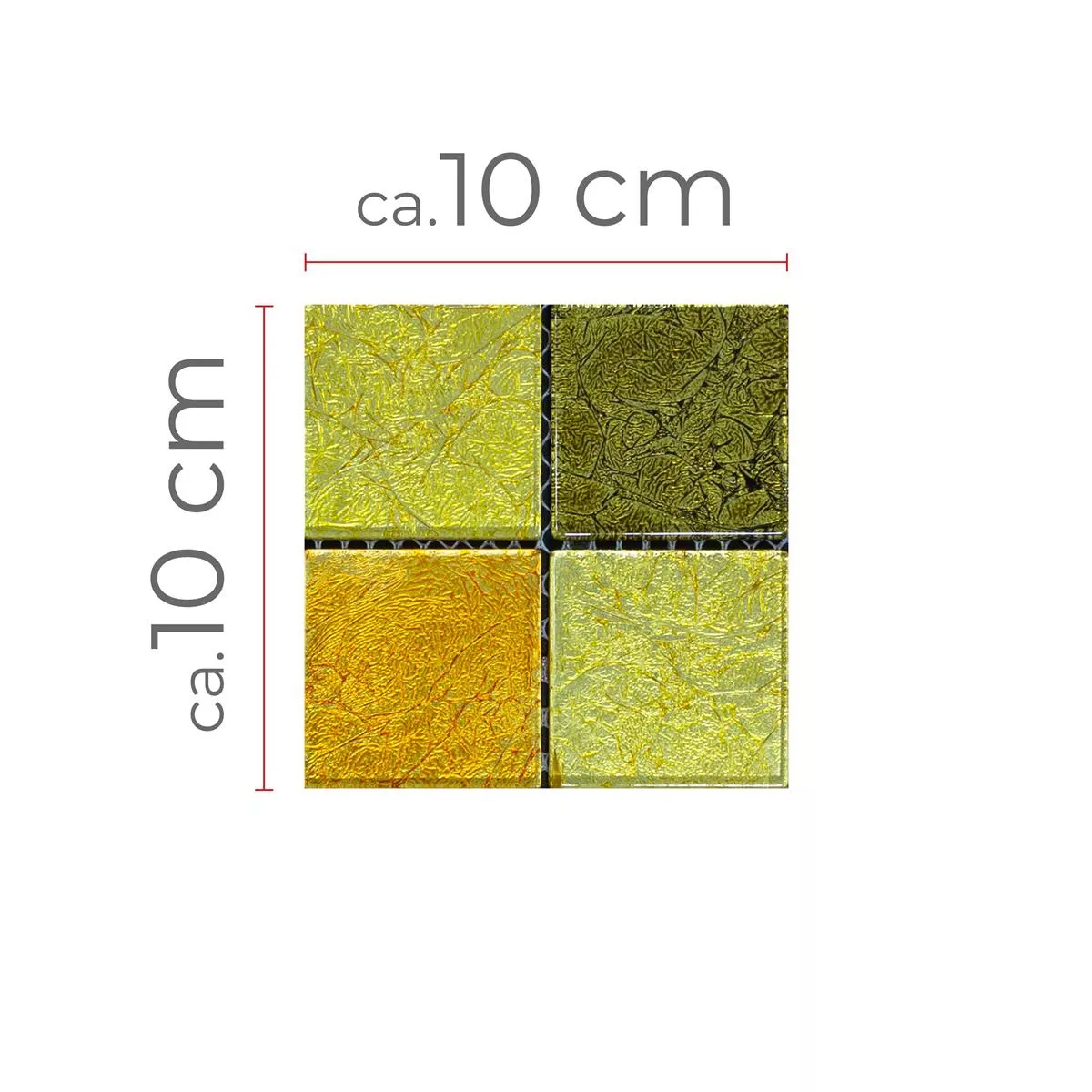 Sample Glass Mosaic Tiles Curlew Yellow Orange Q48 4mm