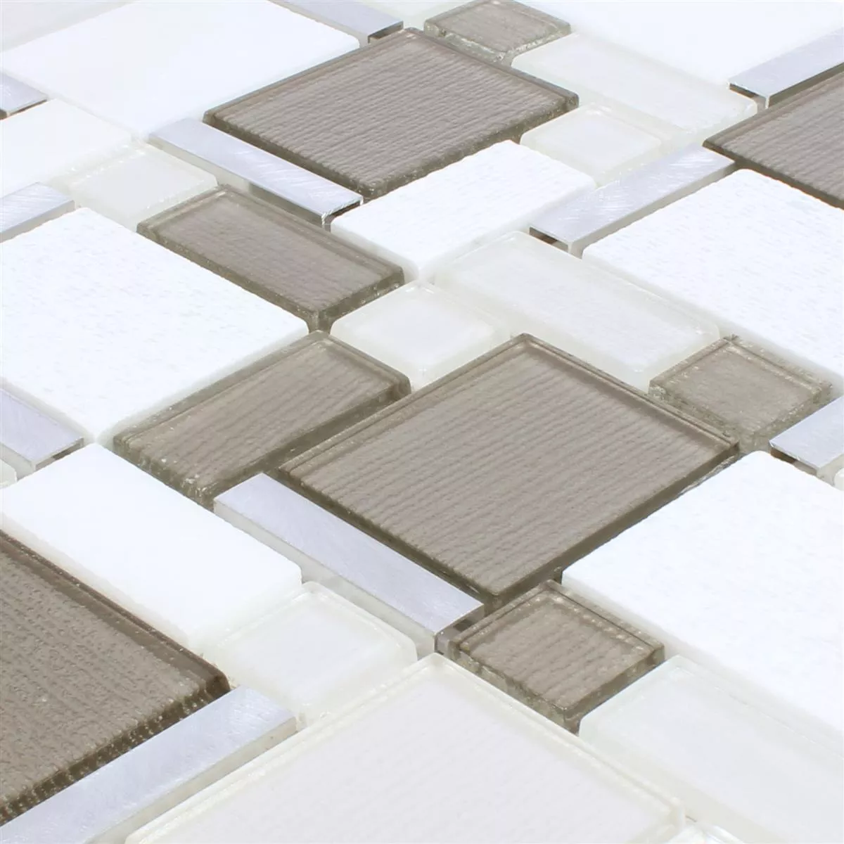 Mosaic Tiles Material Mix Echo White Beige