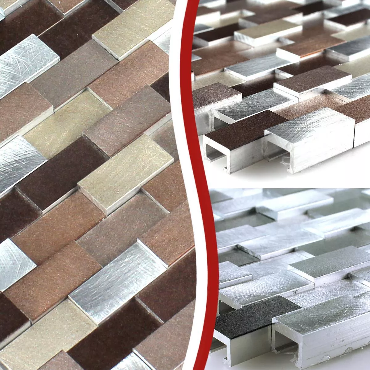 Sample Mosaic Tiles Alu Metal Langley 3D