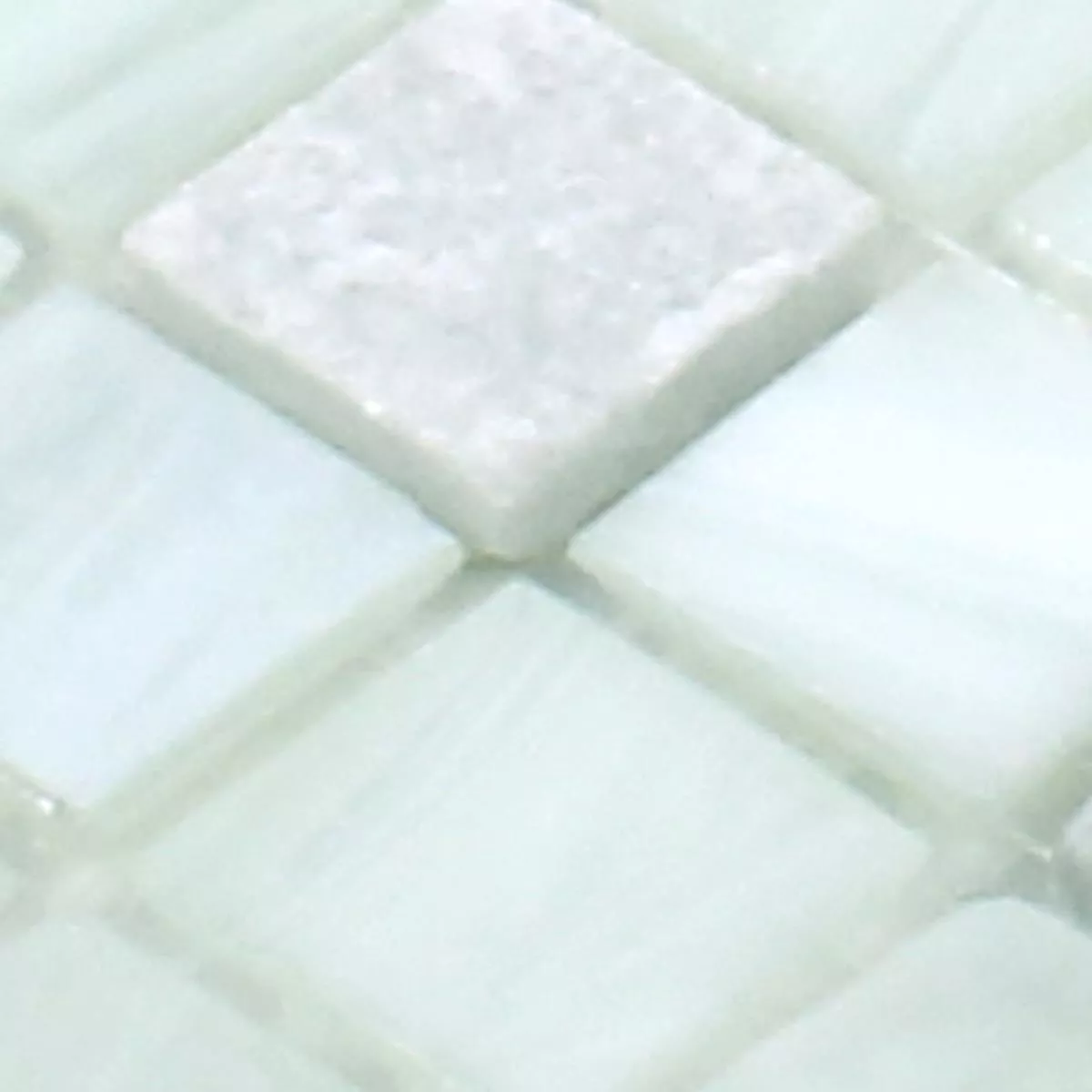 Sample Glass Natural Stone Mosaic Daily Rush White Cream