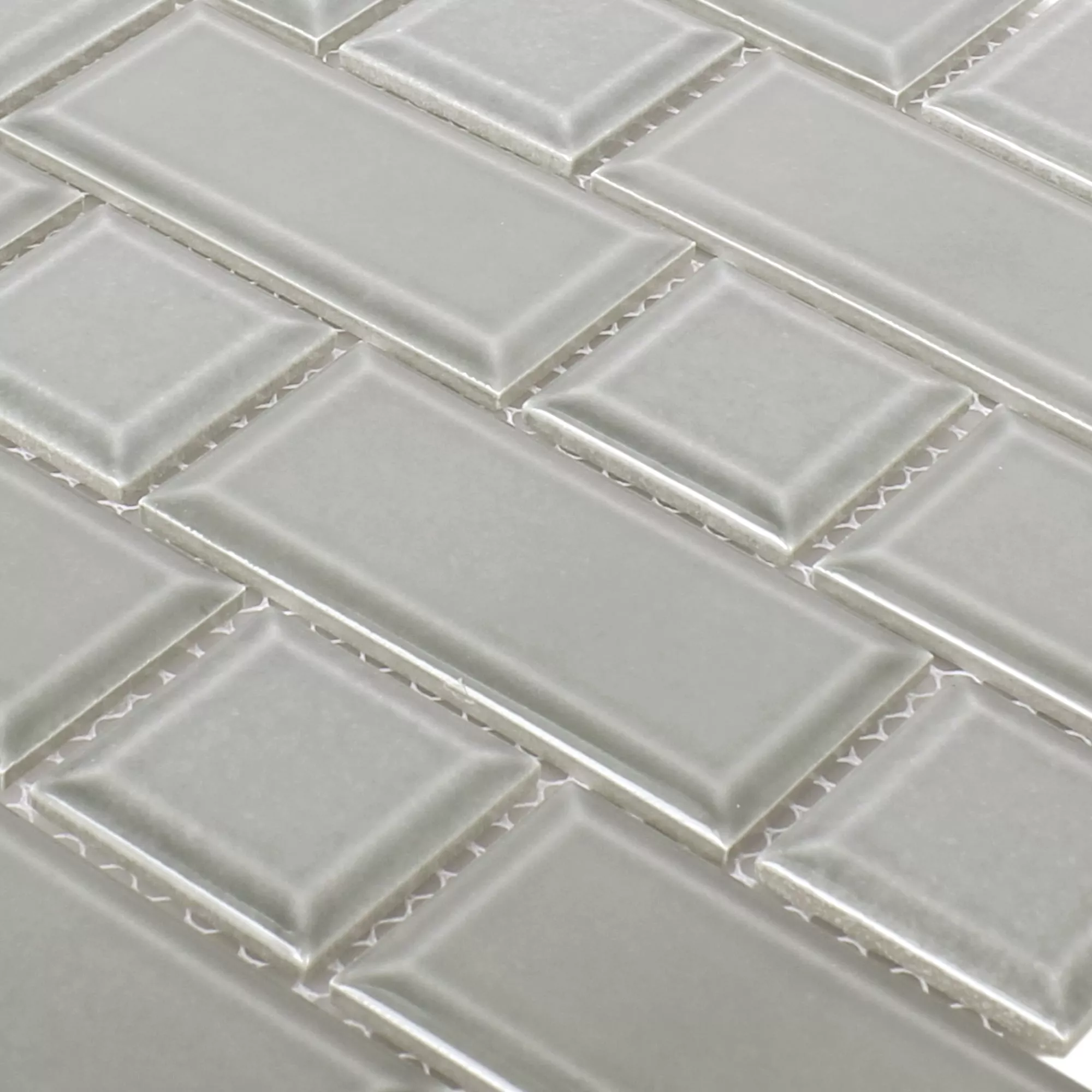 Sample Ceramic Mosaic Tiles Bengal Metro Facet Light Grey