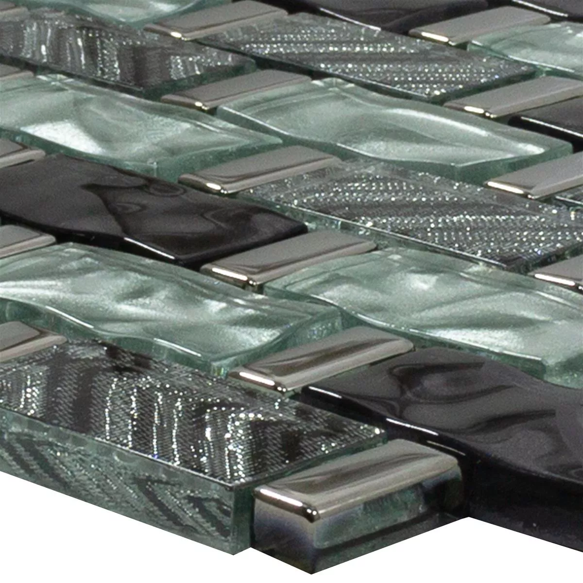 Glass Mosaic Tiles Vancouver Waved Grey Blue Mix Glass Mosaic Tiles Vancouver Waved Grey Blue Mix