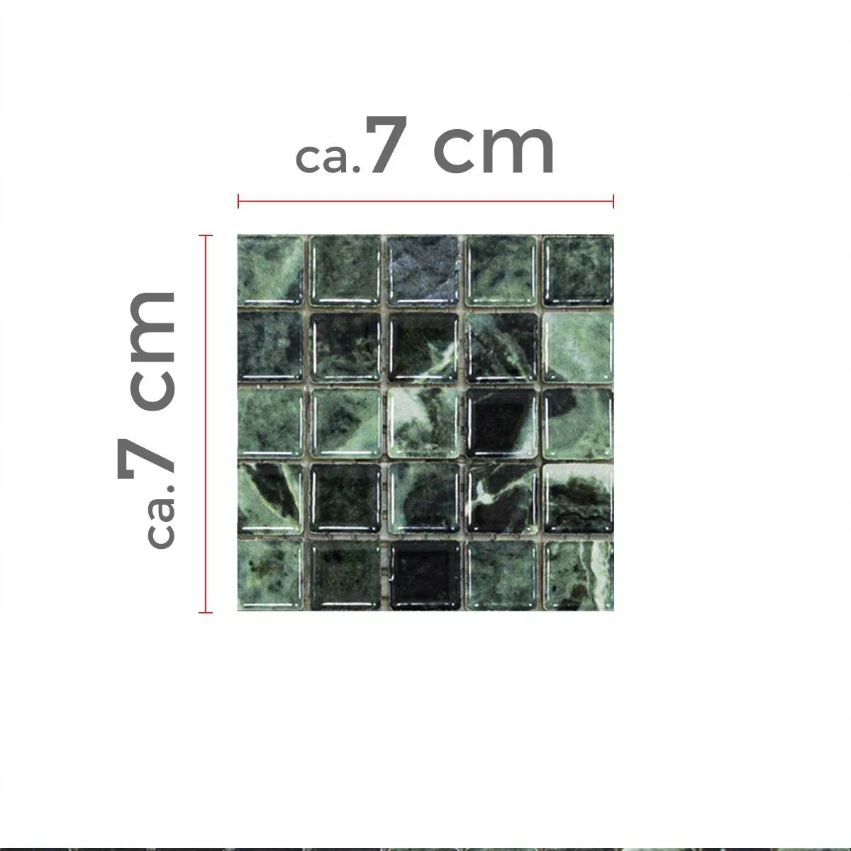 Sample Ceramic Mosaic Tiles Elysium Marble Optic Green 12