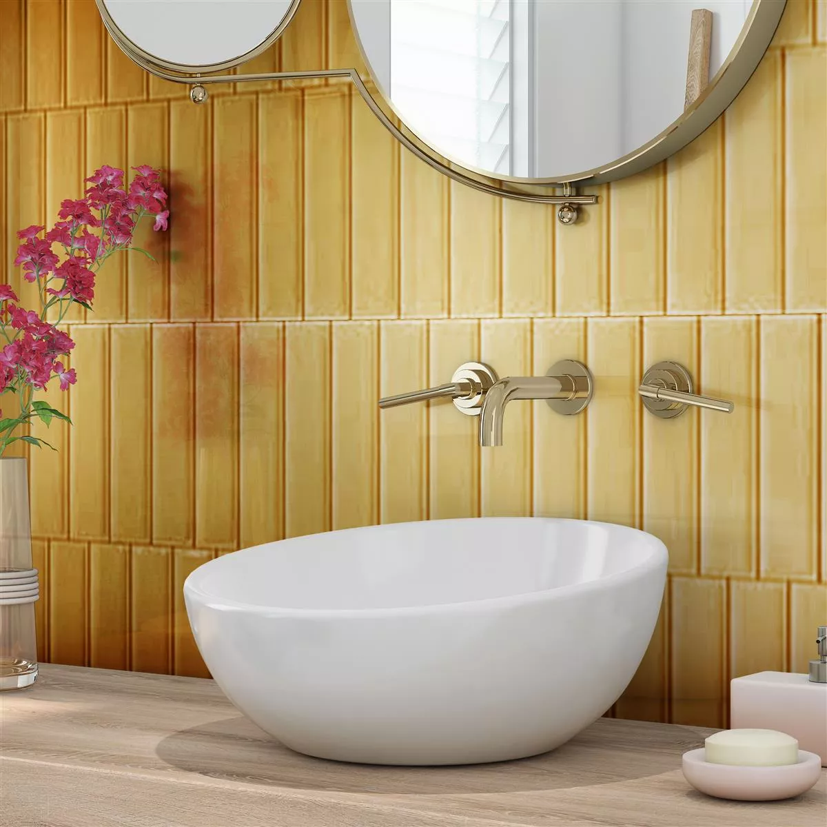 Wall Tiles Pascal Glossy Inside Facet  Yellow 7,5x30cm