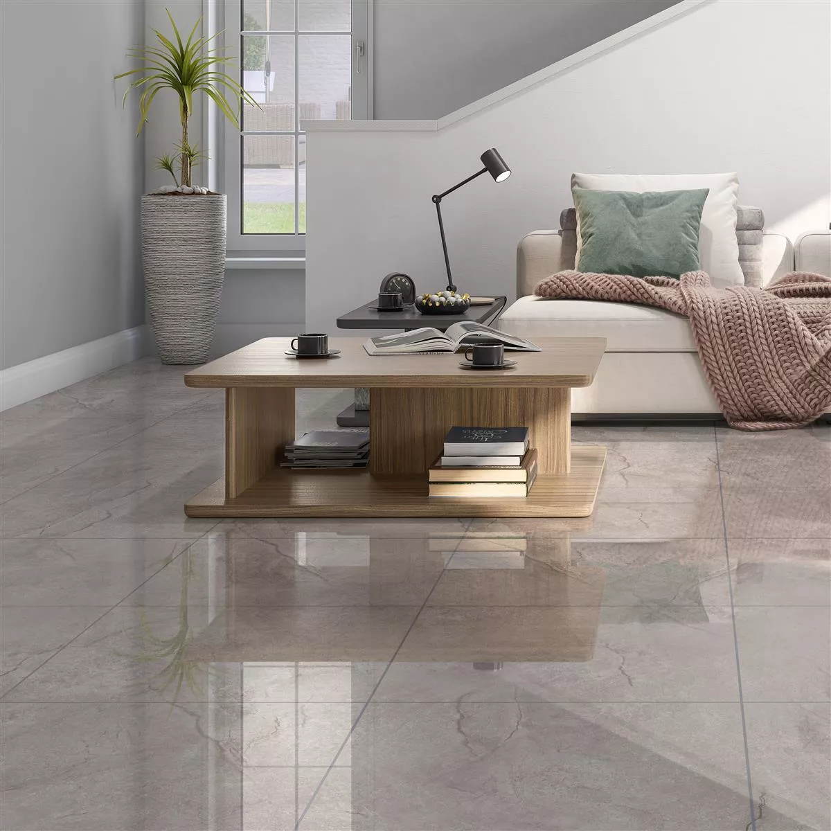 Sample Floor Tiles Pangea Marble Optic Polished Beige 60x60cm