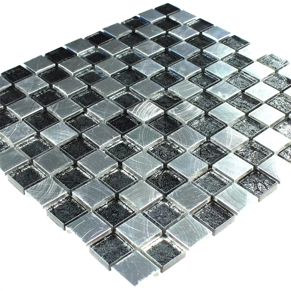 Mosaic Tiles Metal Glass Chess Board 25x25x8mm