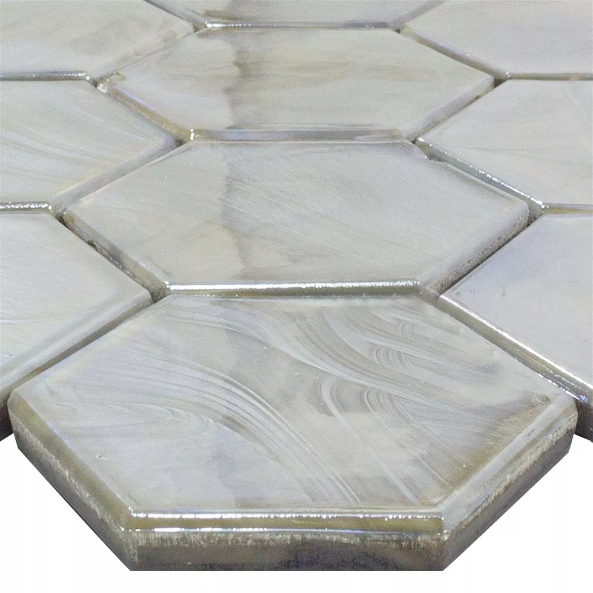 Glass Mosaic Tiles Andalucia Hexagon Grey Glass Mosaic Tiles Andalucia Hexagon Grey