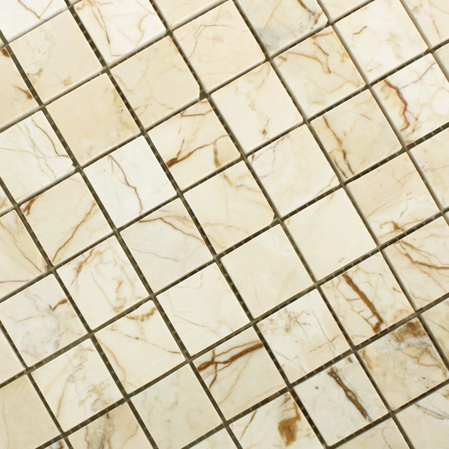 Sample Mosaic Tiles Marble Golden Cream Polished