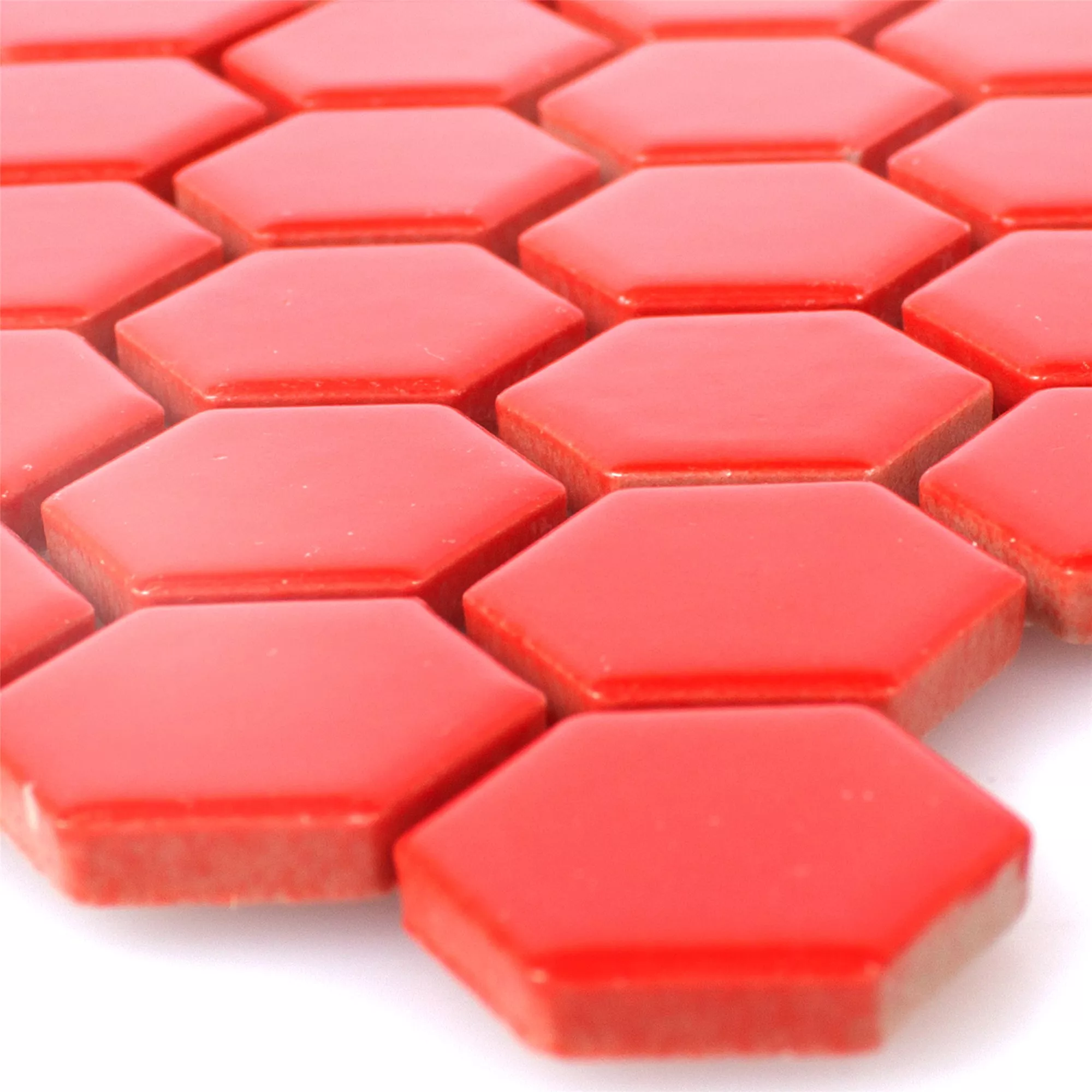 Sample Ceramic Mosaic Tiles Zenon Red Glossy