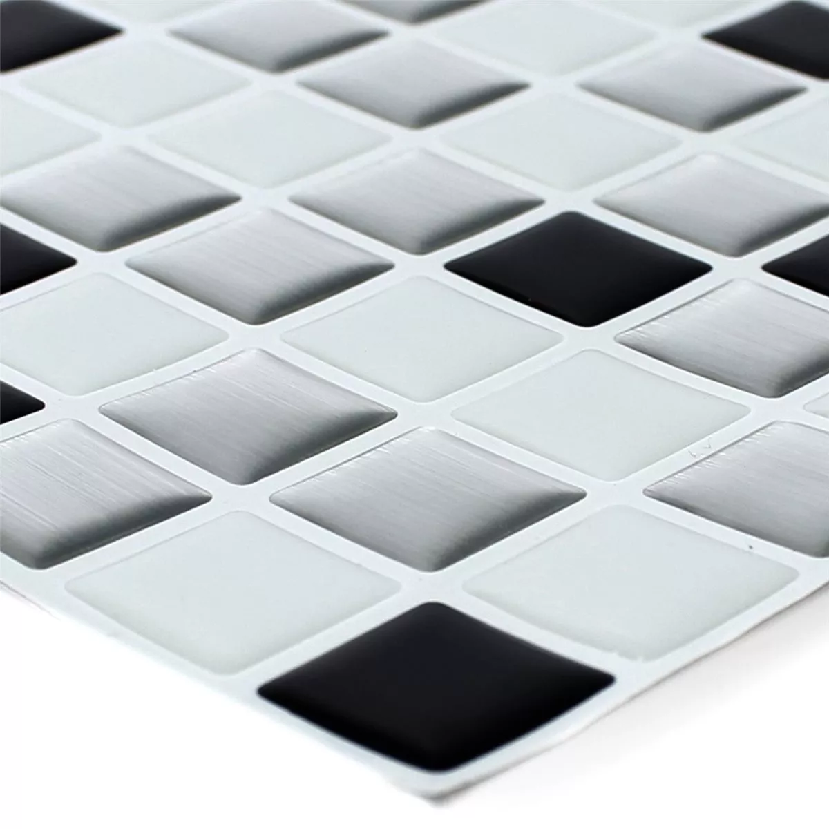 Mosaic Tiles Vinyl Black White Mix