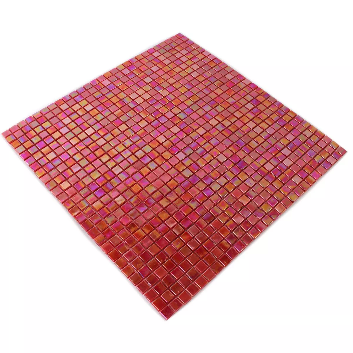 Sample Mosaic Tiles Glass Nacre Effect Red