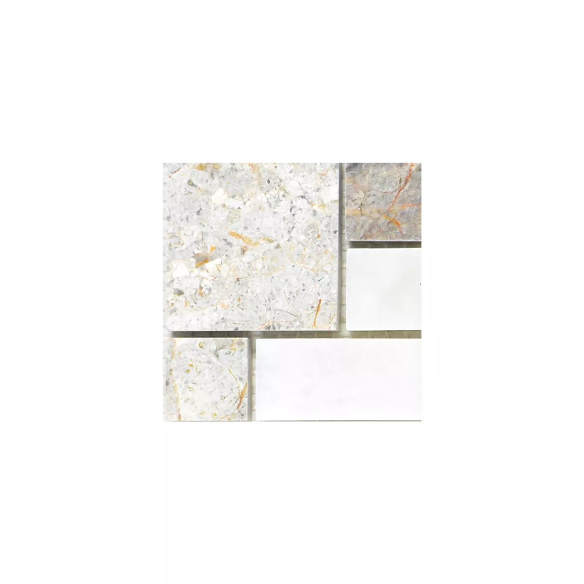 Sample Marble Natural Stone Mosaic Cordoba Light Grey White