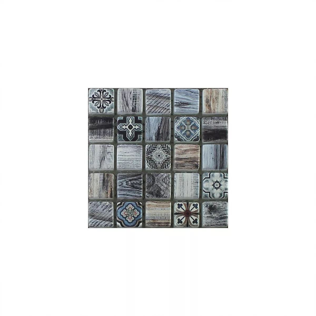 Sample Glass Mosaic Wood Optic Tiles Vision Dark Grey