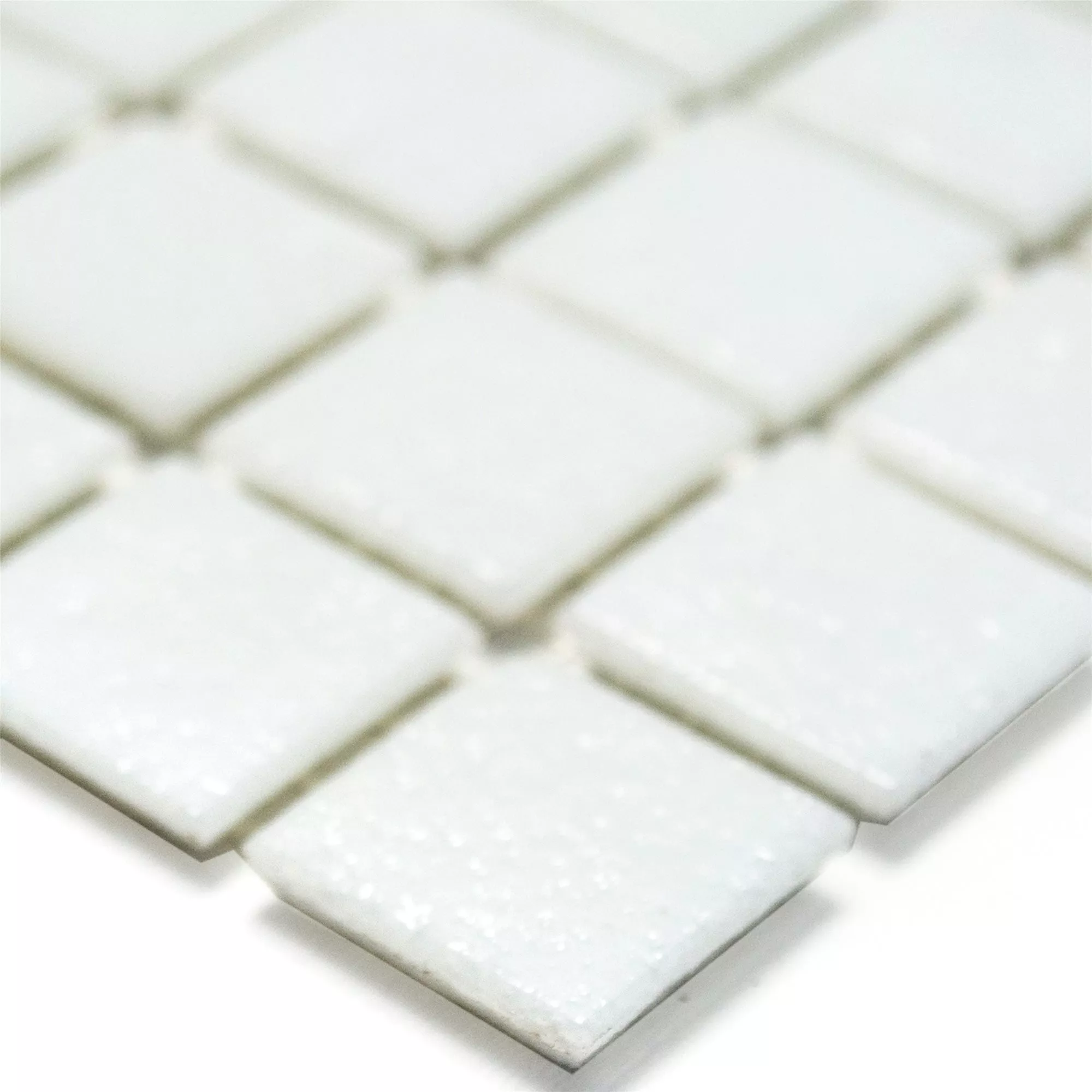 Glass Mosaic Tiles White Uni 20x20x4mm