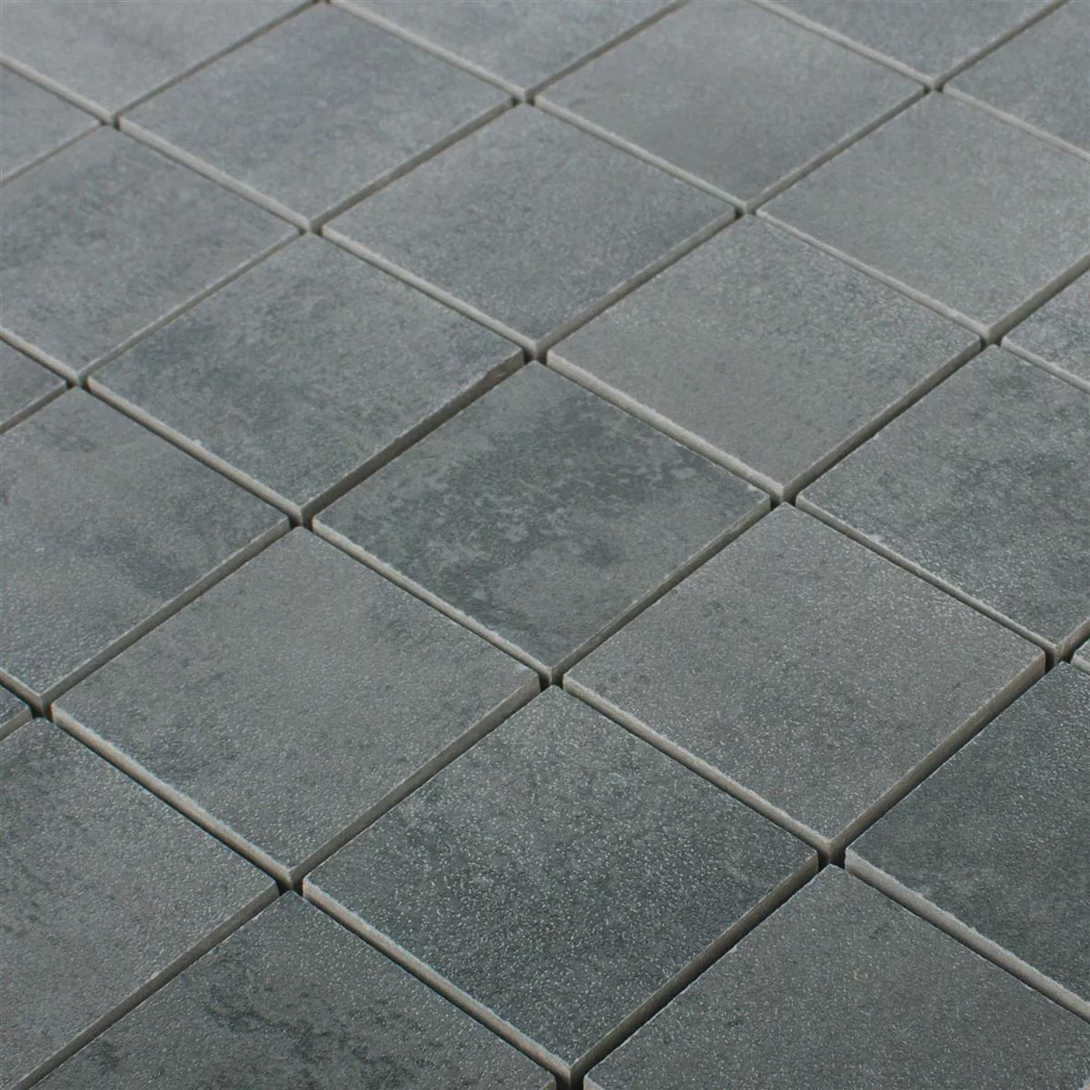 Sample Mosaic Tiles Porcelain Stoneware Madeira Semi Polished Anthracite