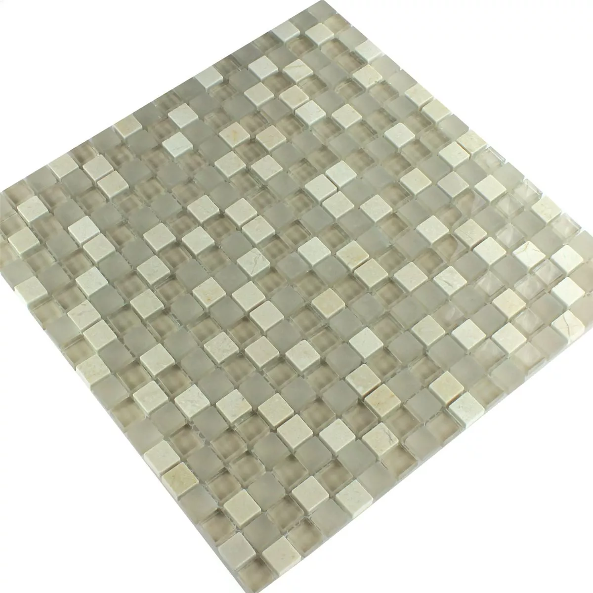 Mosaic Tiles Glass Marble Barbuda Creme 15x15x8mm