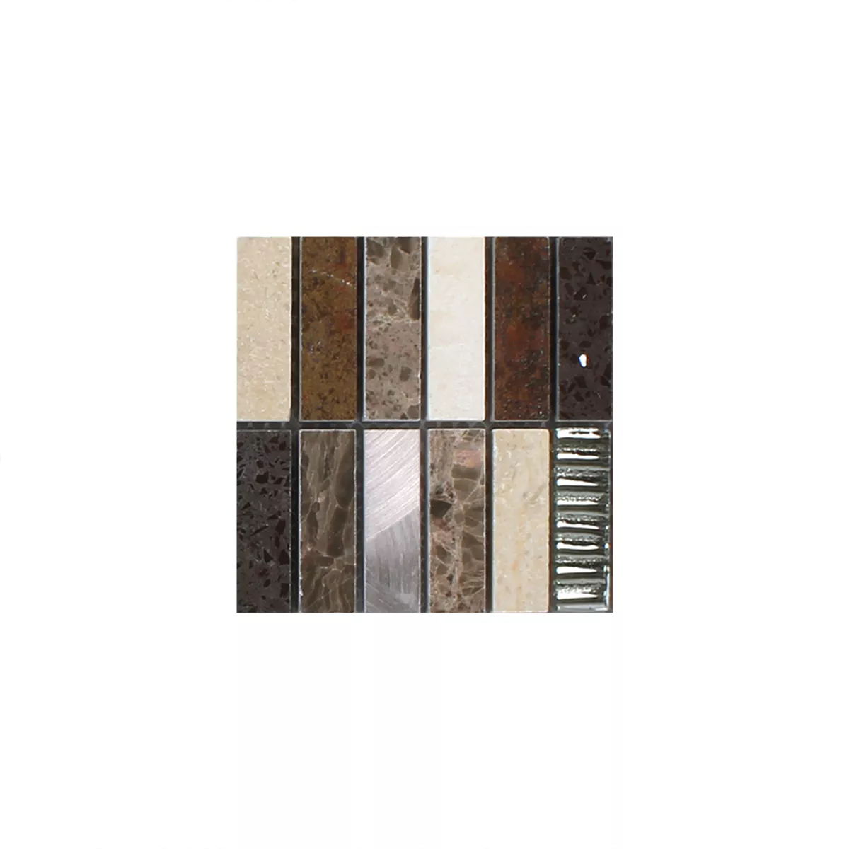 Sample Mosaic Tiles Metal Glass Natural Stone Beige Brown Mix