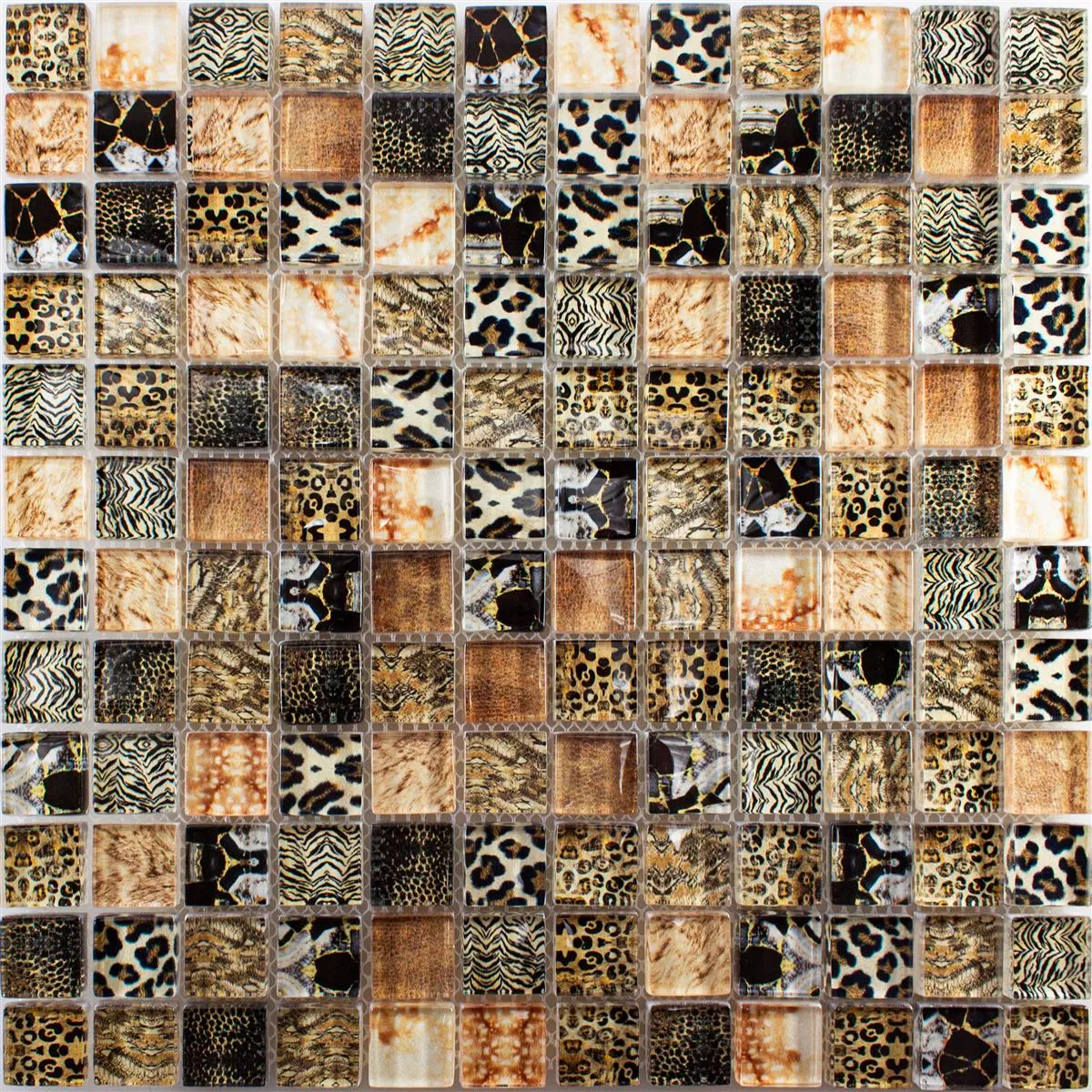 Glass Mosaic Tiles Safari Brown 23