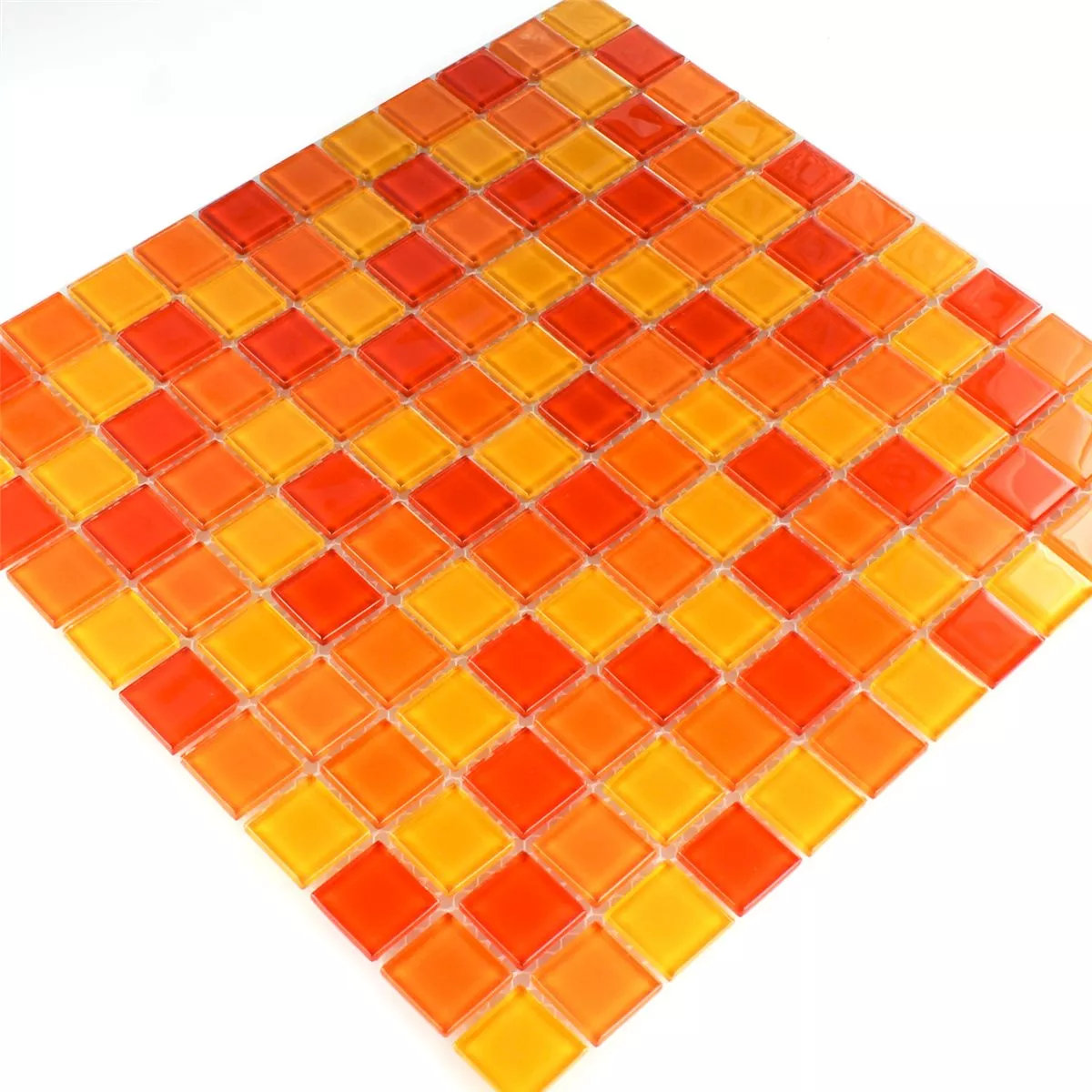 Mosaic Tiles Glass Red Orange Yellow 25x25x4mm