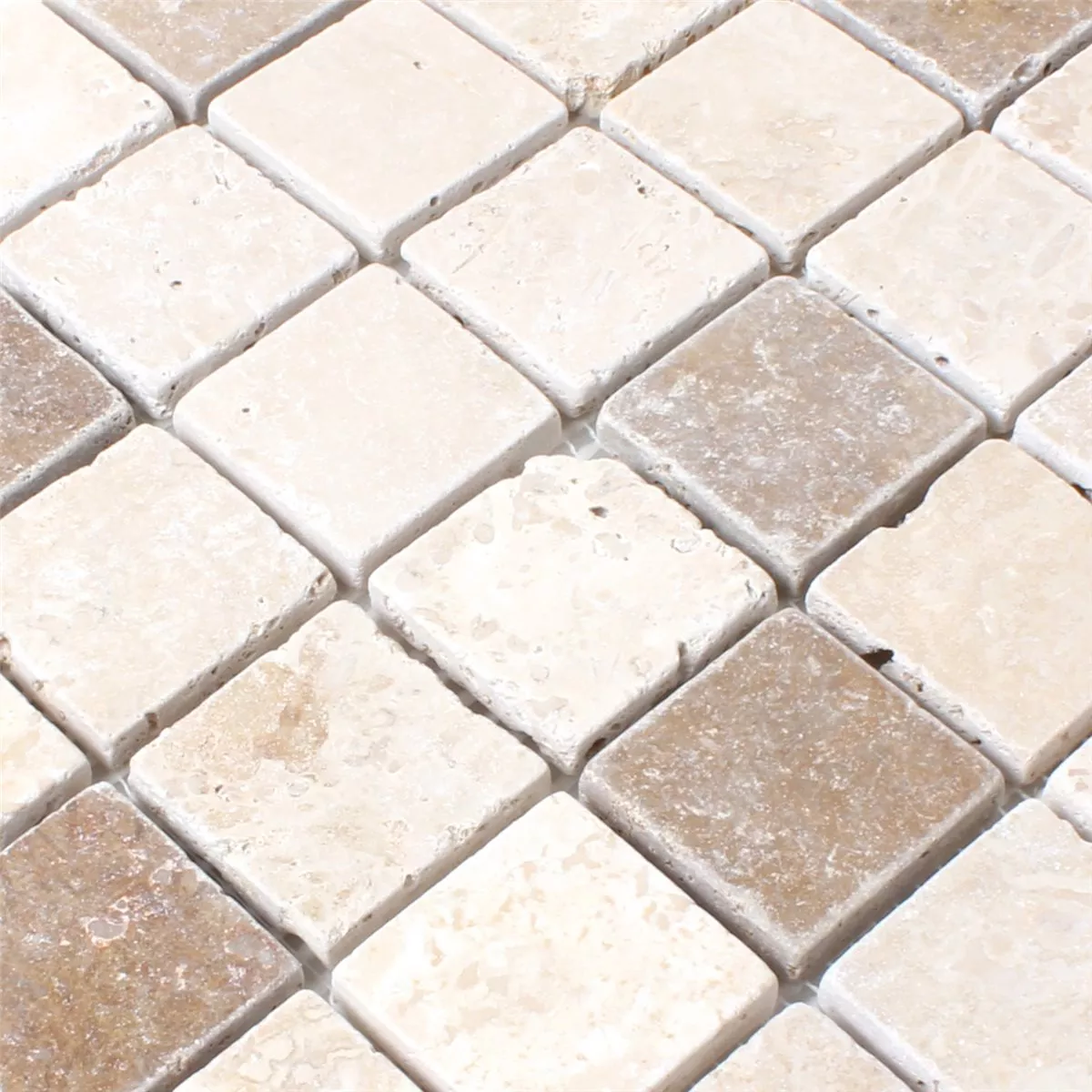 Sample Mosaic Tiles Travertine Chiaro Noce