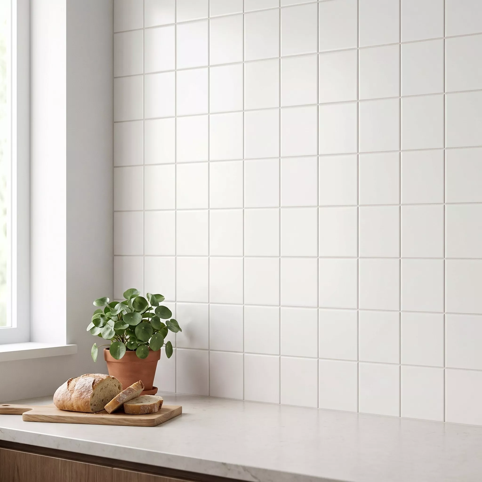 Metro tile Blanc Mat 10x10 cm Without Facet Freyburg Blanco