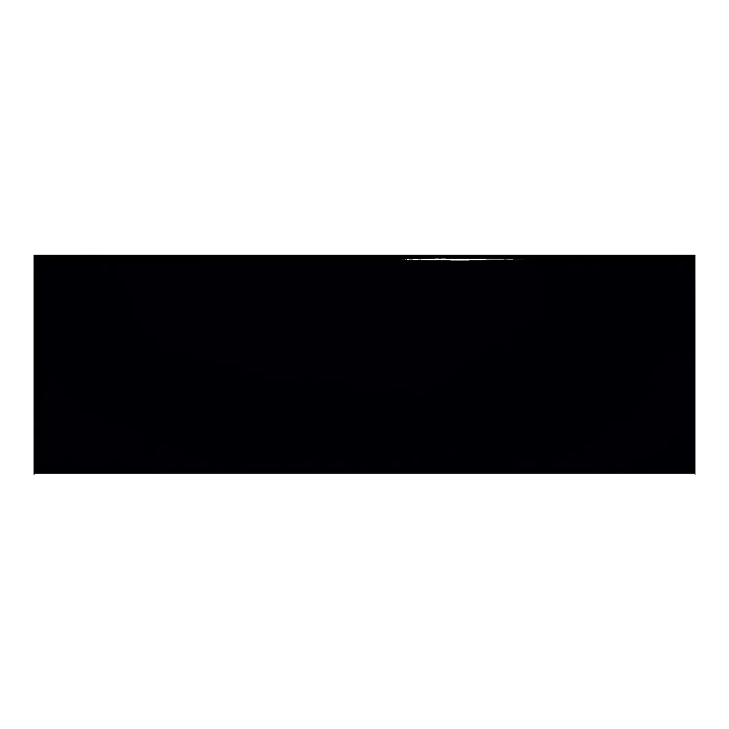 Metro tile Black Glossy 10x30 cm Without Facet Candy Negro