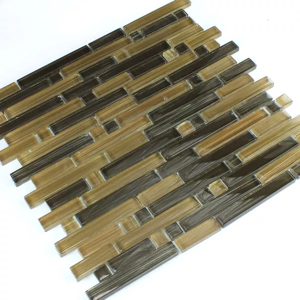 Mosaic Tiles Glass Brown Mix