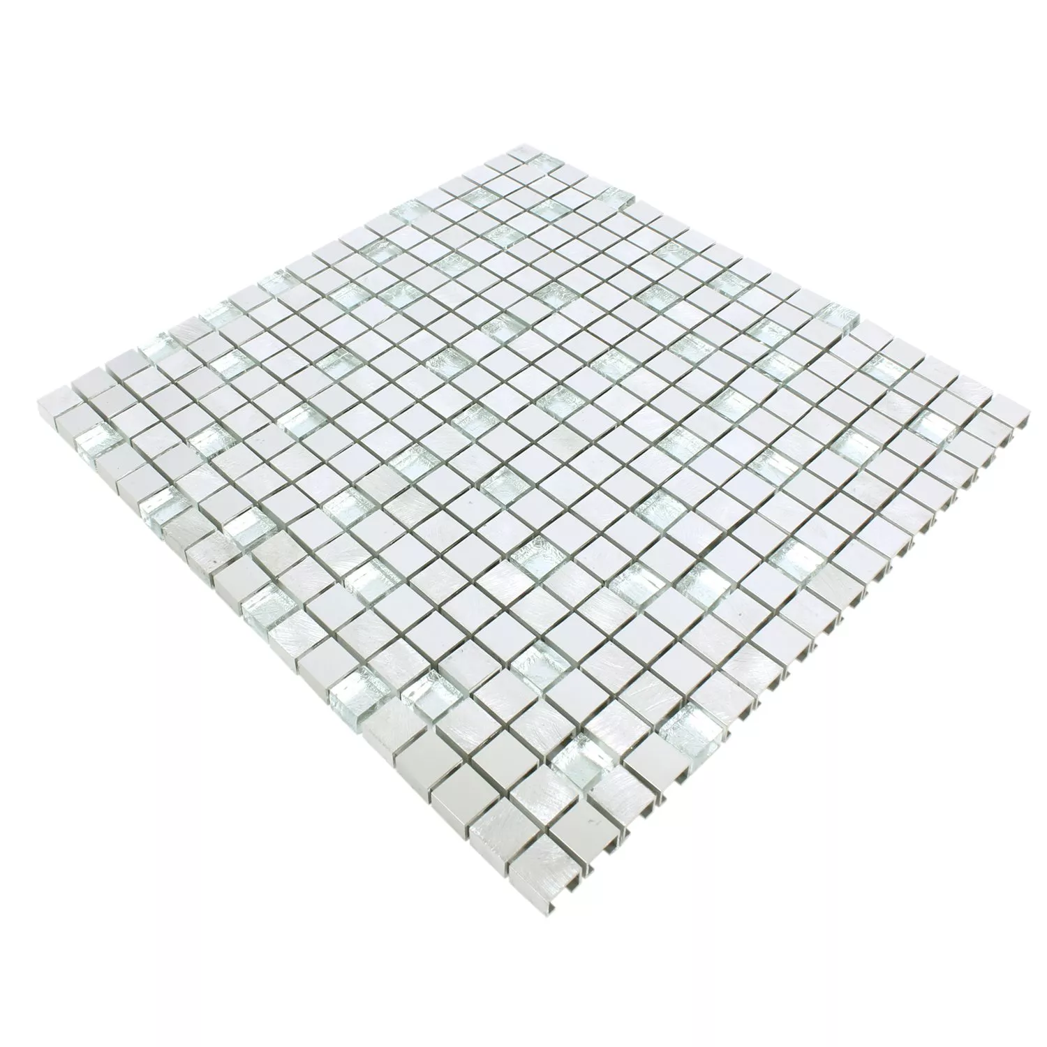 Mosaic Tiles Lissabon Aluminium Glass Mix Silver