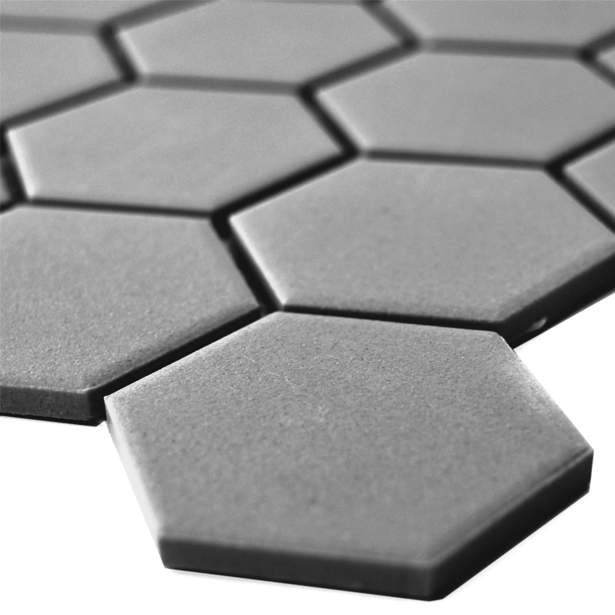 Sample Ceramic Mosaic Tiles Begomil Unglazed Dark Grey