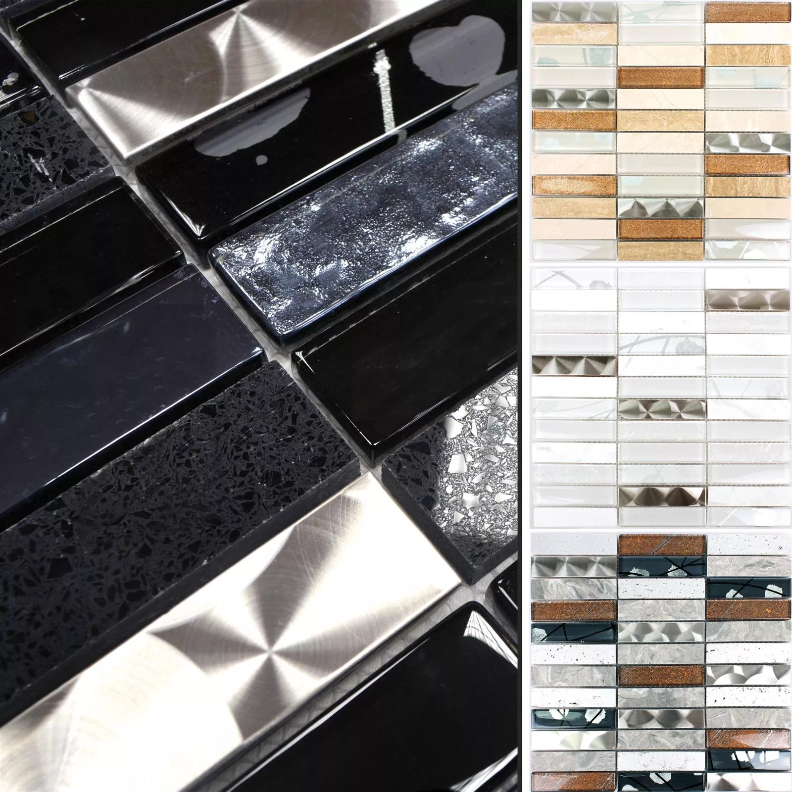 Sample Mosaic Tiles Musical Glass Stone Steel Mix