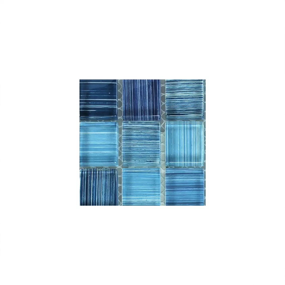 Sample Mosaic Tiles Glass Blue Striped