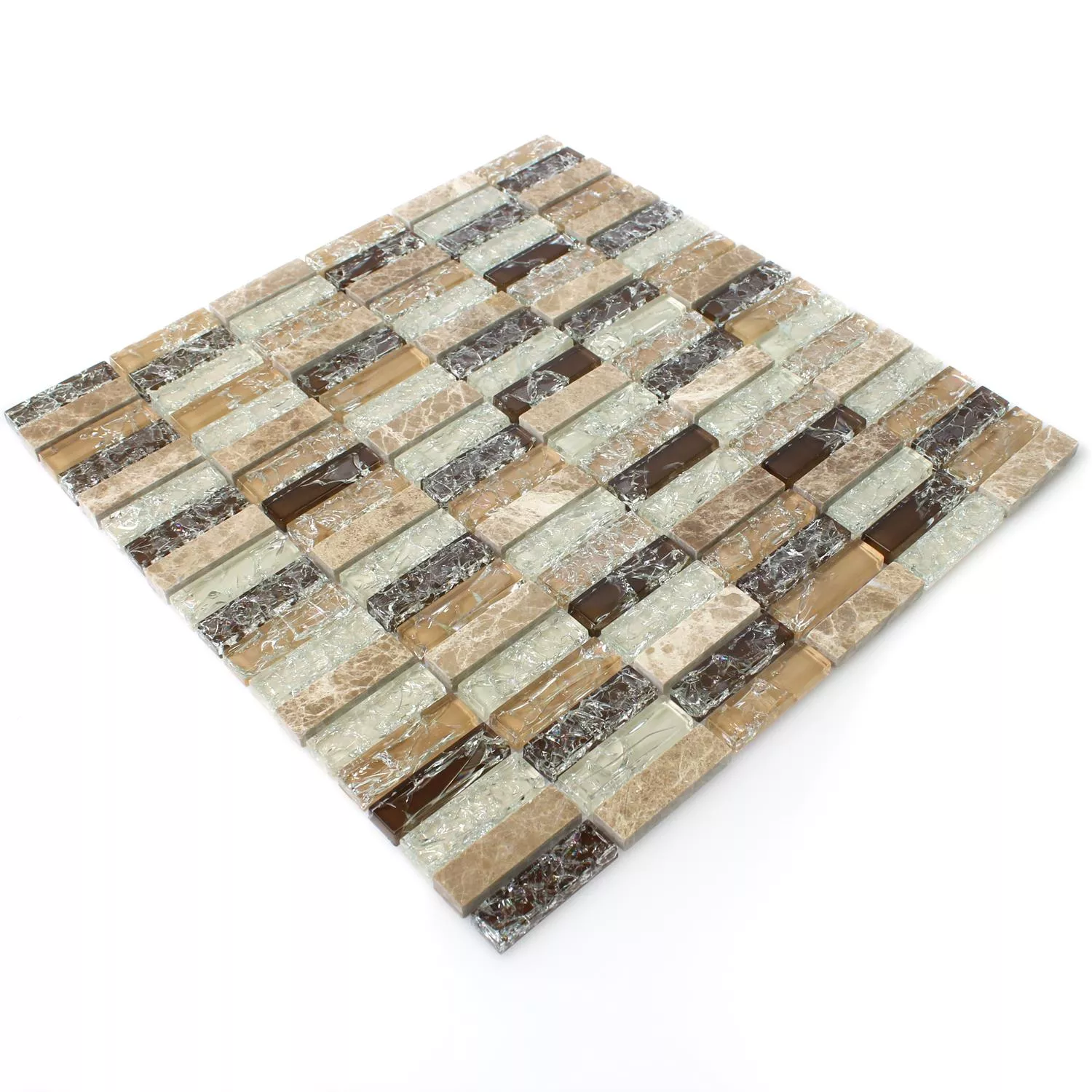 Sample Mosaic Tiles Glass Natural Stone Broken Sticks Emperador