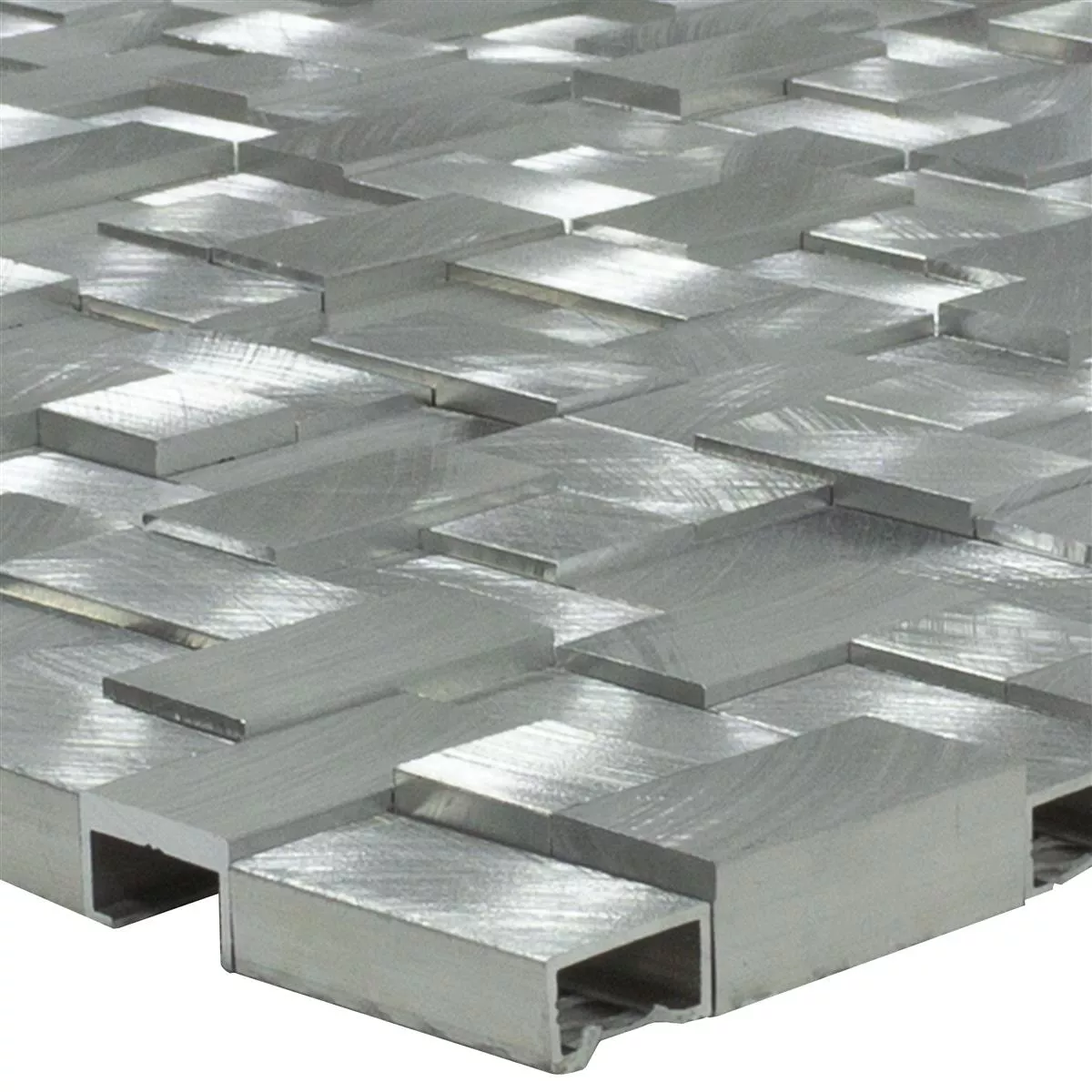 Sample Aluminium Metal Mosaic Tiles Quantum Silver