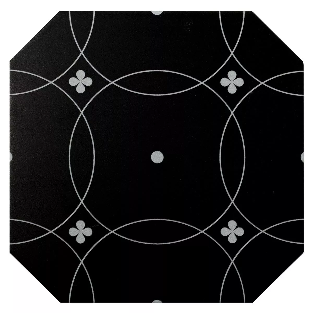 Porcelain Stoneware Tiles Genexia Decor Black Blanc