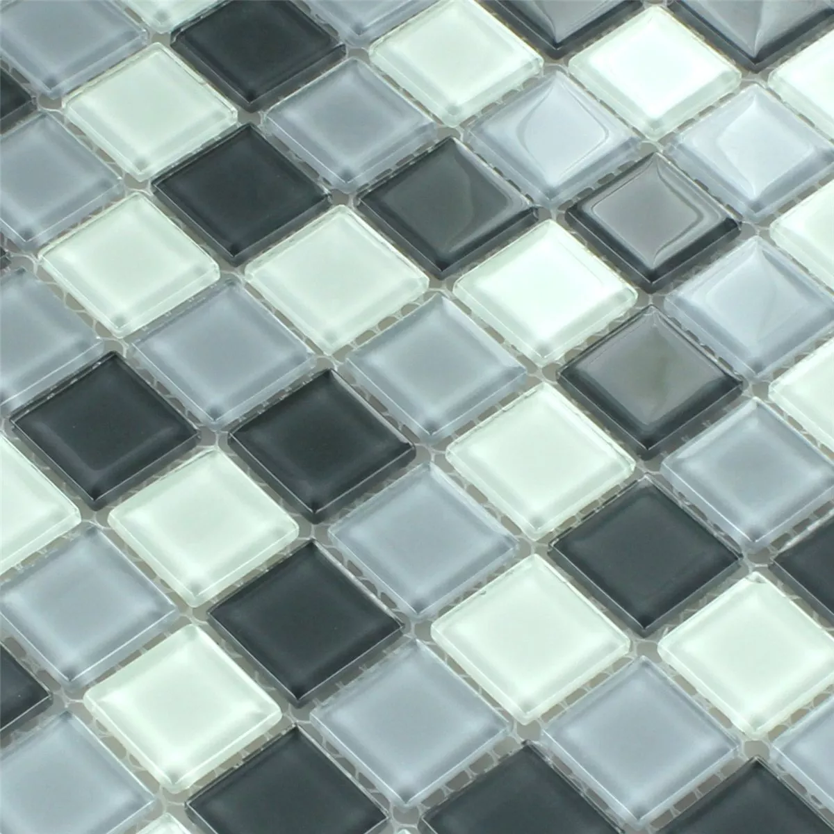 Mosaic Tiles Glass Grey Mix 25x25x4mm