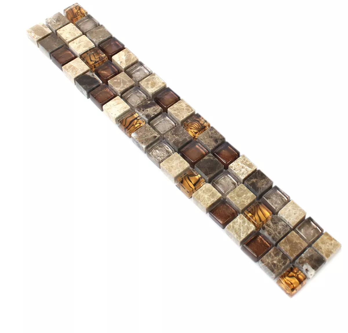 Glass Natural Stone Mosaic Border Gabon Brown Glass Natural Stone Mosaic Border Gabon Brown