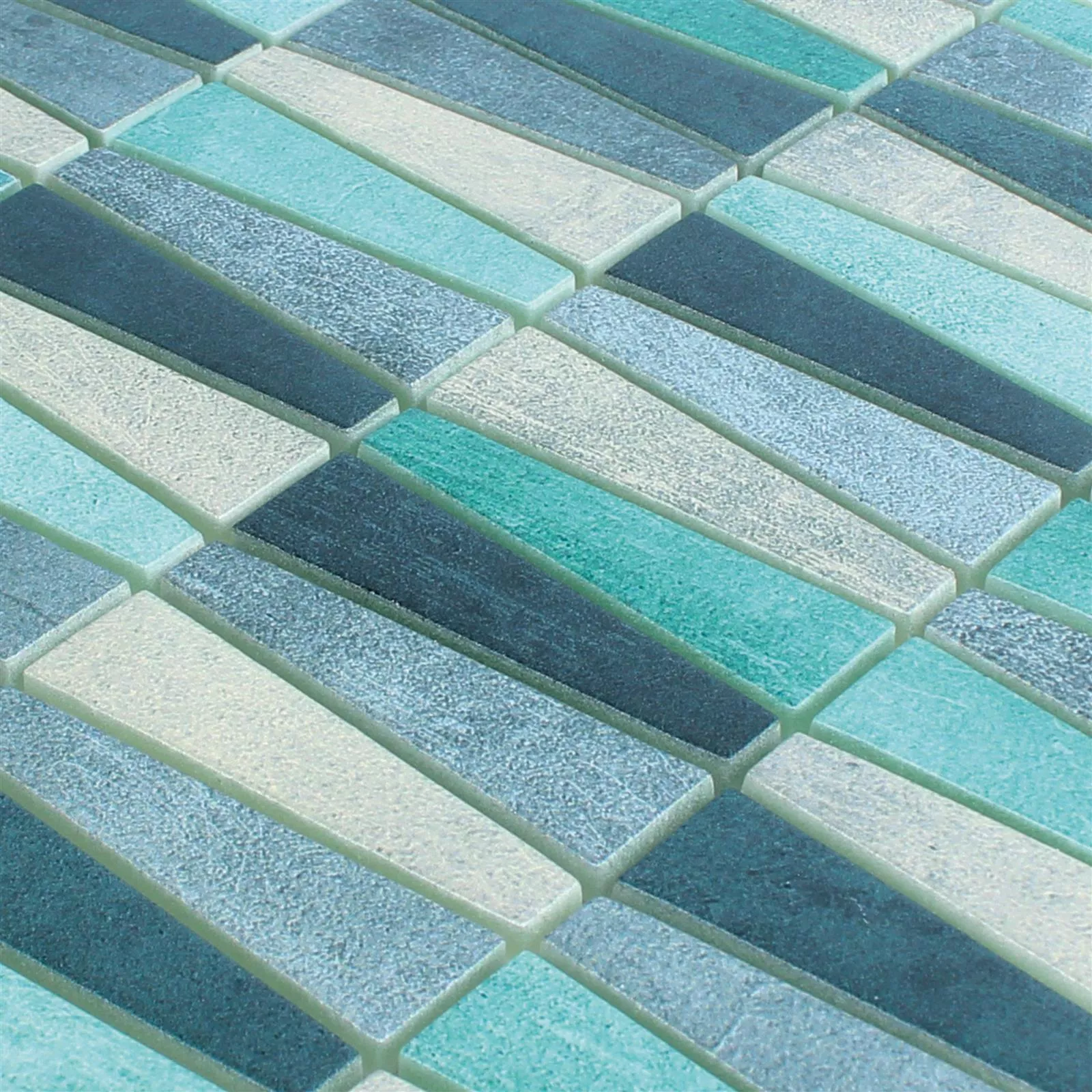 Sample Glass Mosaic Tiles Wolgagrad Black Grey Silver Green
