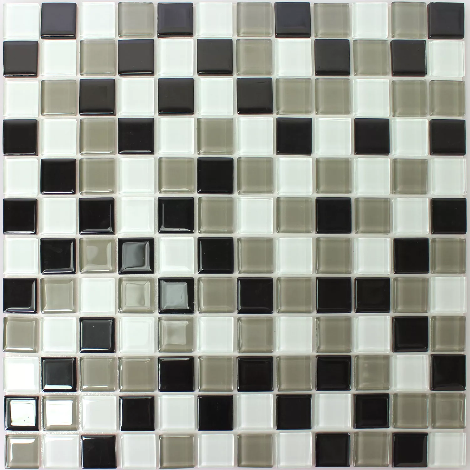 Sample Self Adhesive Mosaic Summer Glass Black Grey