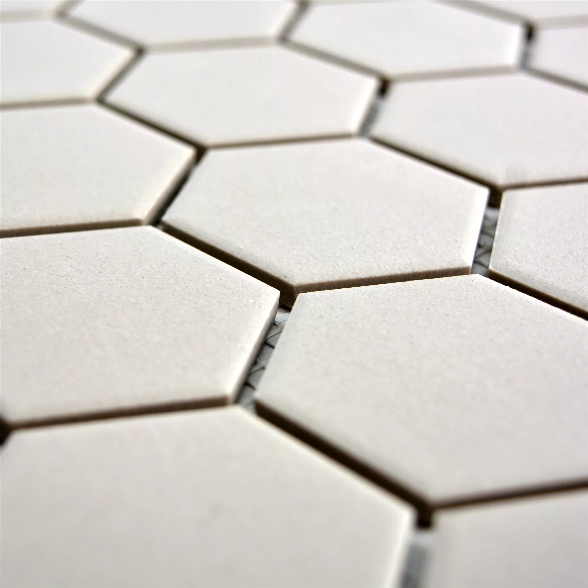 Ceramic Mosaic Tiles Begomil Unglazed Light Grey