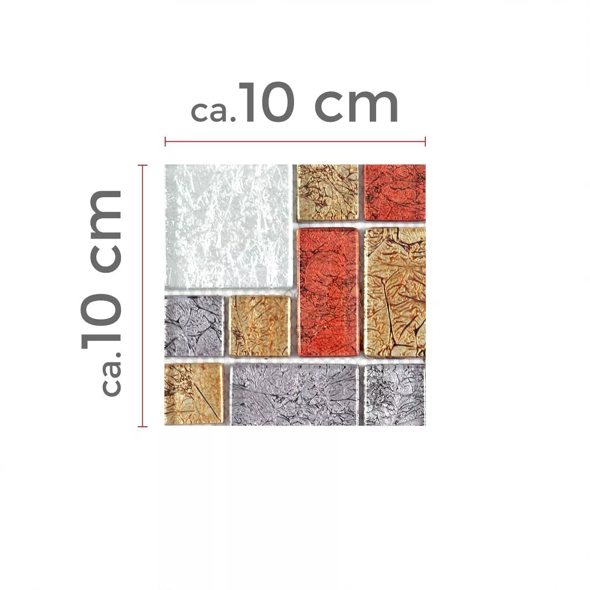 Sample Glass Mosaic Tiles Curlew Red Brown Silver ix