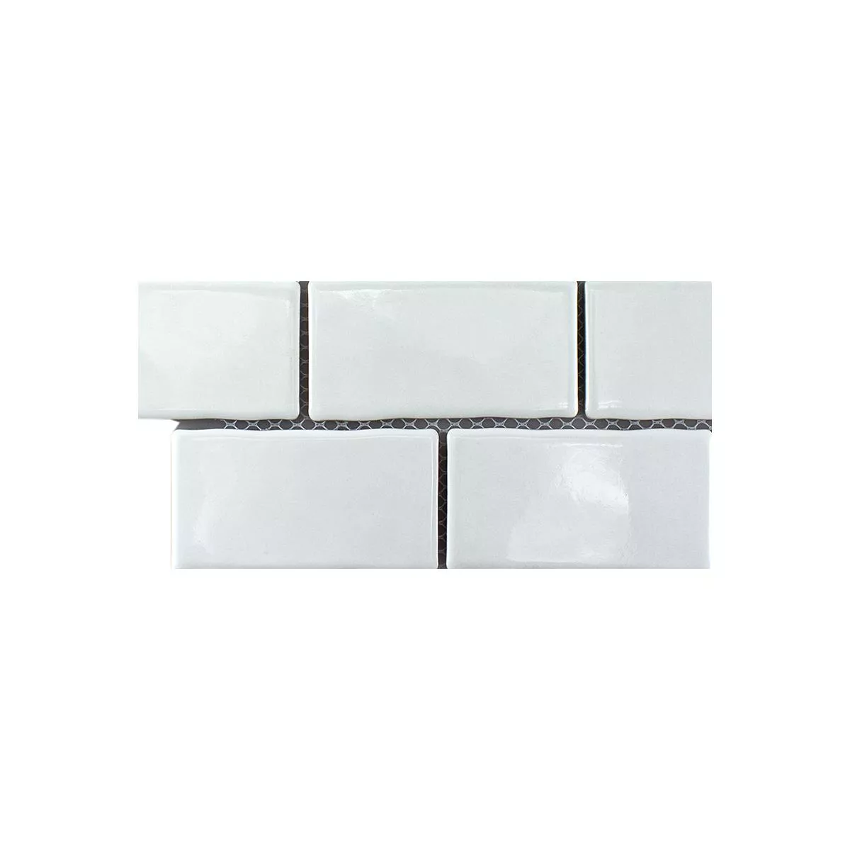 Sample Ceramic Mosaic Tiles Florenz Hand Made Blanc