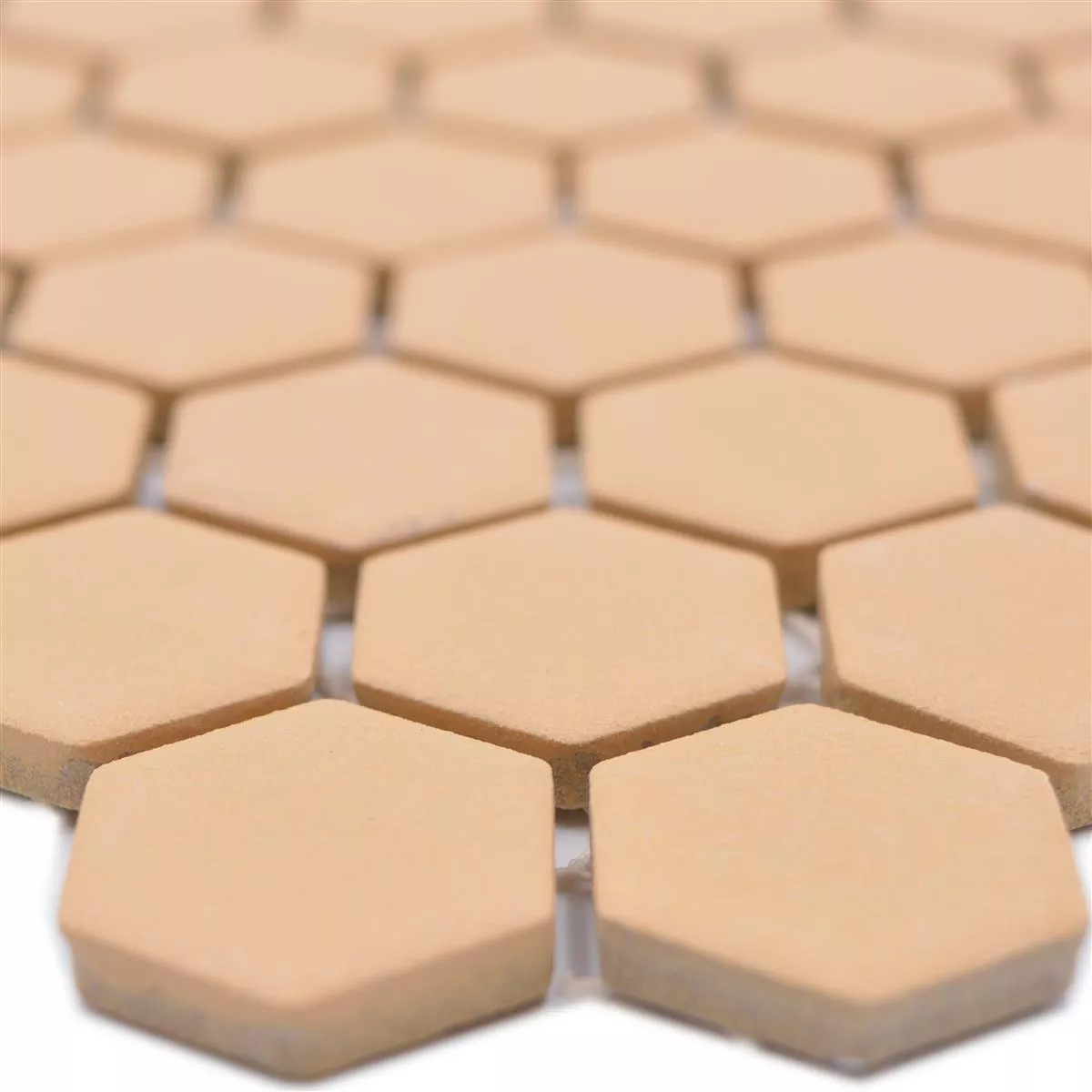 Ceramic Mosaic Bismarck R10B Hexagon Ocher Orange H23 Ceramic Mosaic Bismarck R10B Hexagon Ocher Orange H23