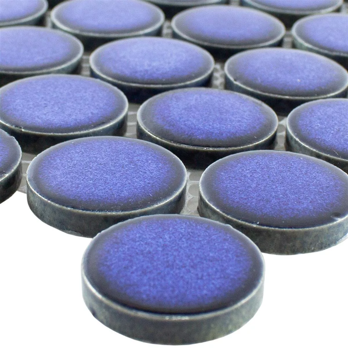 Ceramic Button Mosaic Tiles Mission Blue Ceramic Button Mosaic Tiles Mission Blue