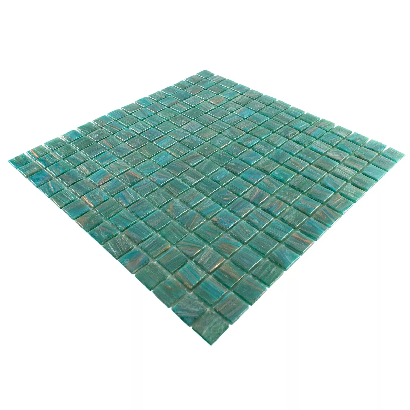 Sample Glass Mosaic Tile Ogeday Gold Effect Green
