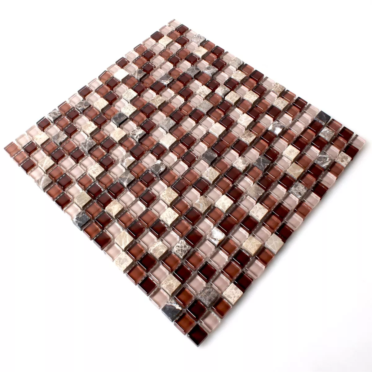 Mosaic Tiles Glass Marble Brown Mix