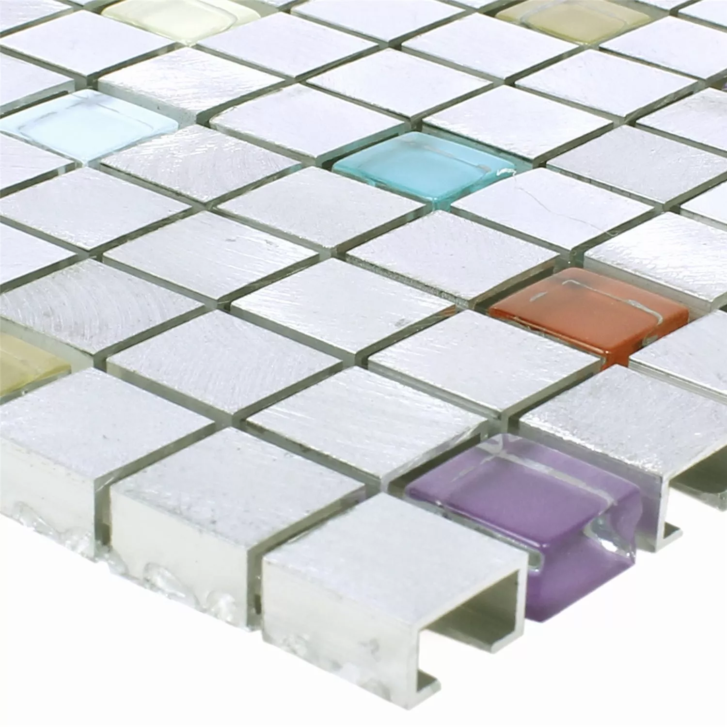 Mosaic Tiles Lissabon Aluminium Glass Mix Colored Mosaic Tiles Lissabon Aluminium Glass Mix Colored