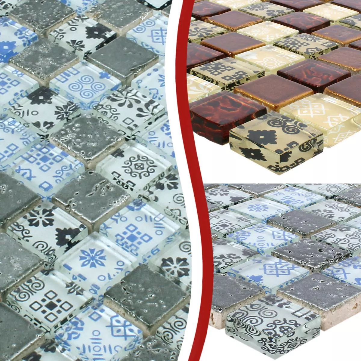 Sample Mosaic Tiles Resin Glass Belmont