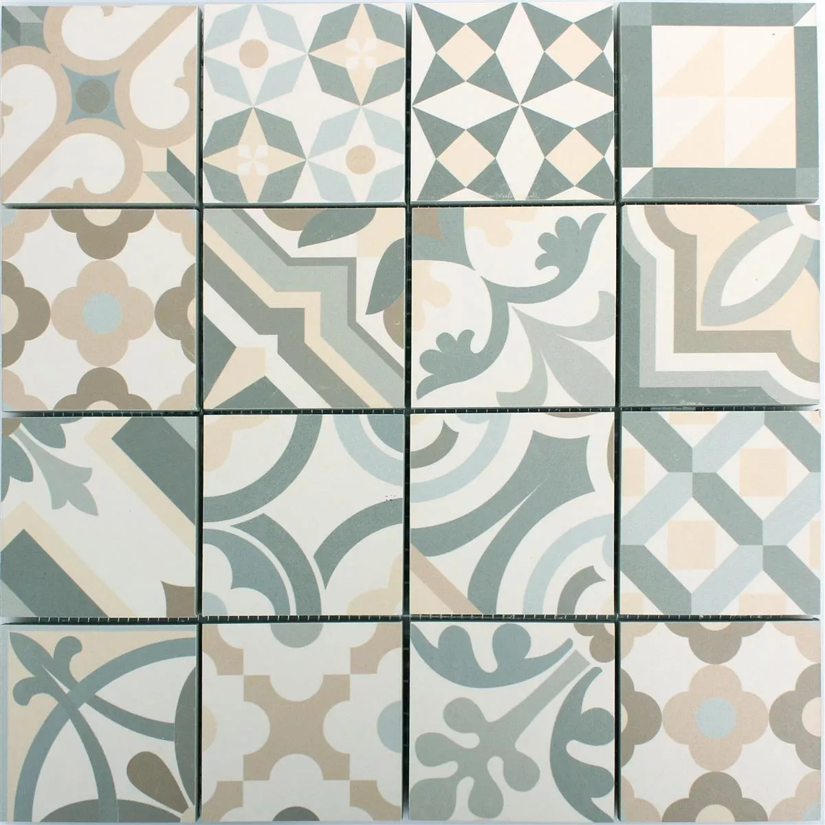 Ceramic Mosaic Retro Tiles Utopia Grey Beige R10/B